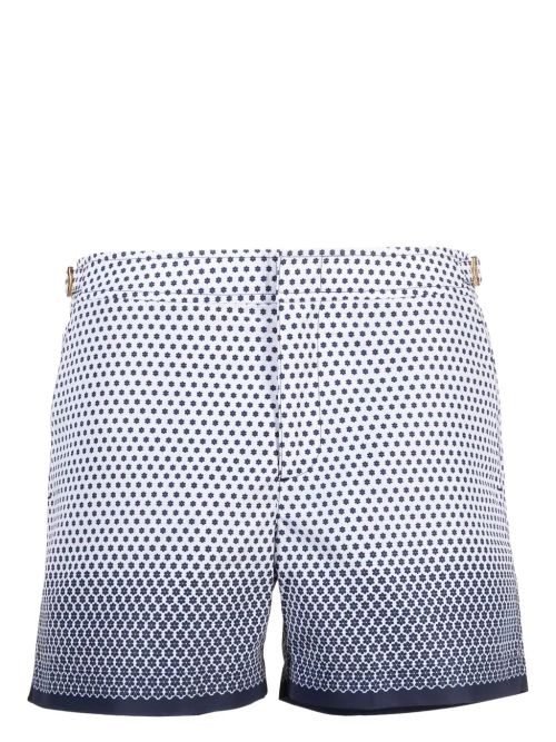 Floral-Print Ombré Swim Shorts — White