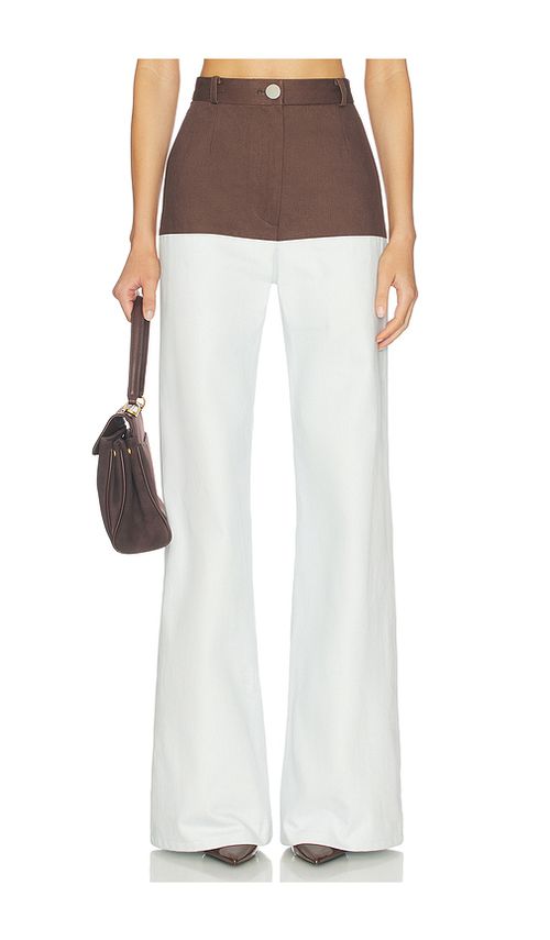 MATTHEW BRUCH High-waist Combo Jeans in Brown,Blue. Größe 0. Also