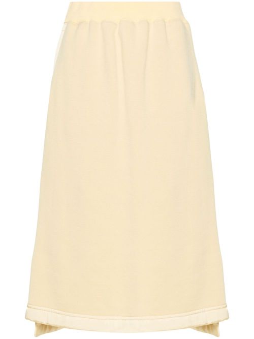 Virgin wool-blend midi skirt - Yellow