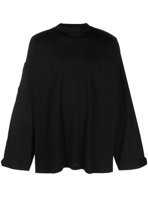 Multiple-patches organic cotton sweatshirt - Black