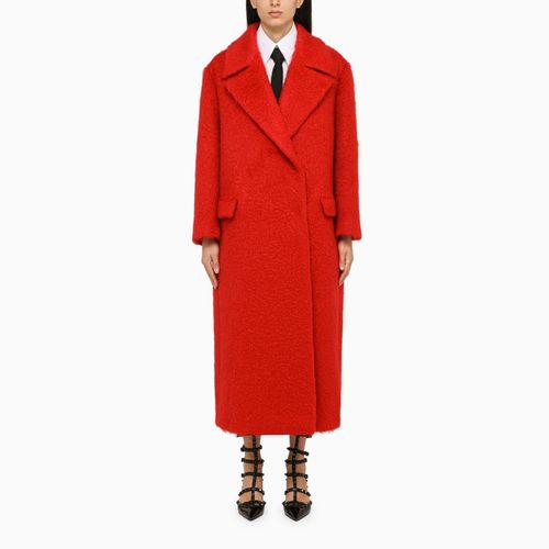 Red wool oversized coat