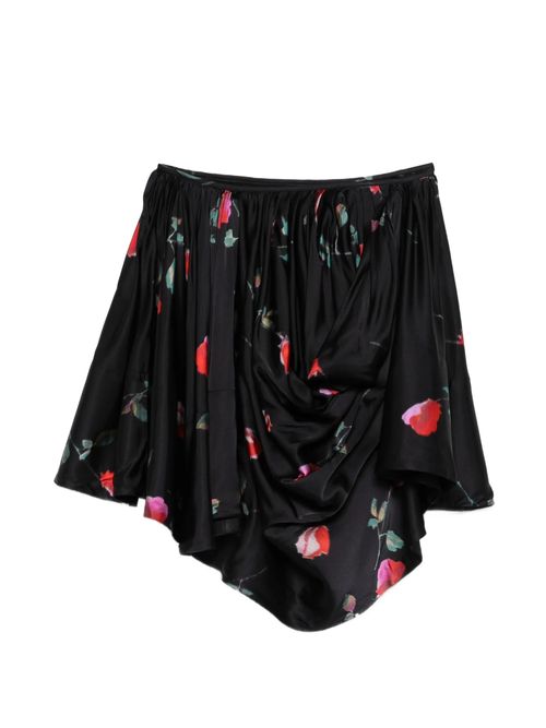Printed Mini Skirt with Zip Closure