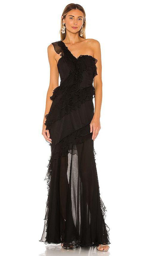 AMUR ABENDKLEID HARLOW in Black. Größe 2. Also in