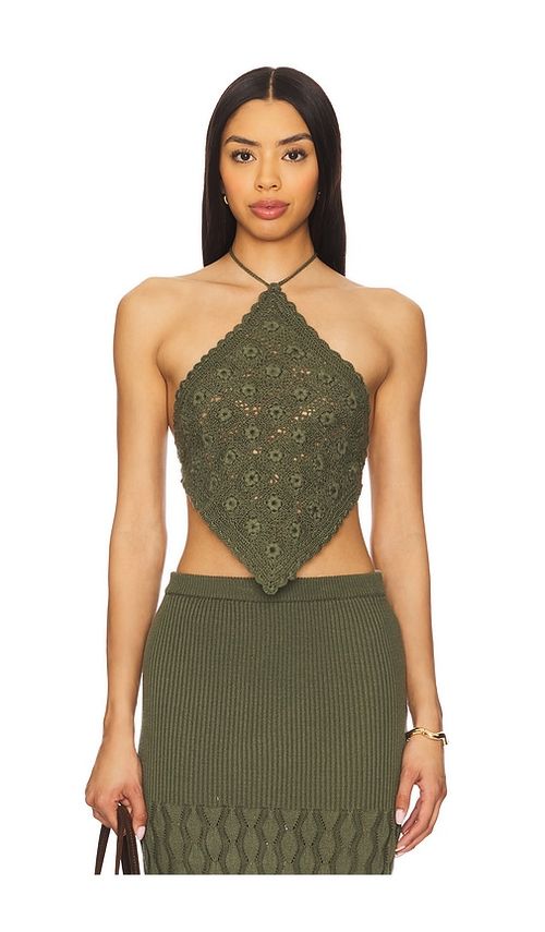 Agua Bendita NECKHOLDER-TOP in Sage. Größe XL. Also in