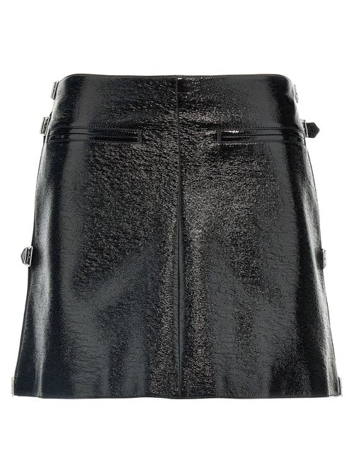Vinyl Mini Skirt — Black