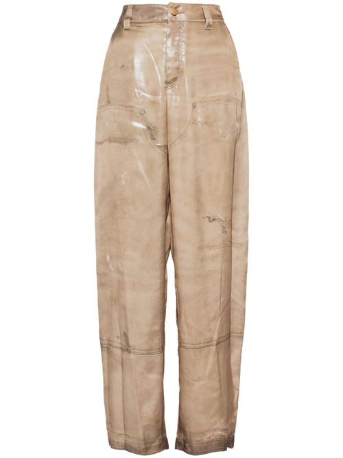 Trompe-l'oeil print pants - Neutrals