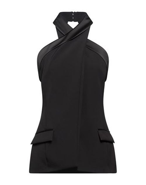 Woman Tailored Vest Black Size XL Polyester, Elastane