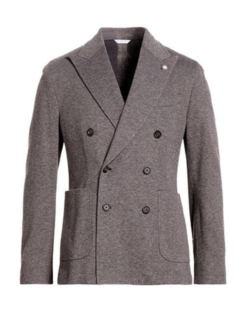Man Blazer Blue Size 36 Cotton, Polyamide