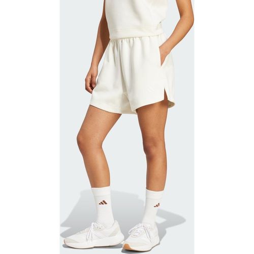 ADIDAS Sportswear Womens Soft Lux Loose Shorts - Off-White - Mediu