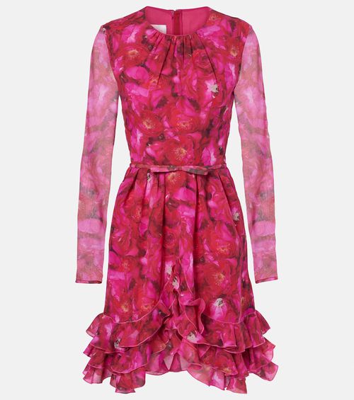 Rose Mania silk georgette minidress