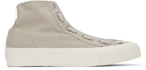 Gray canvas front zip trainers
