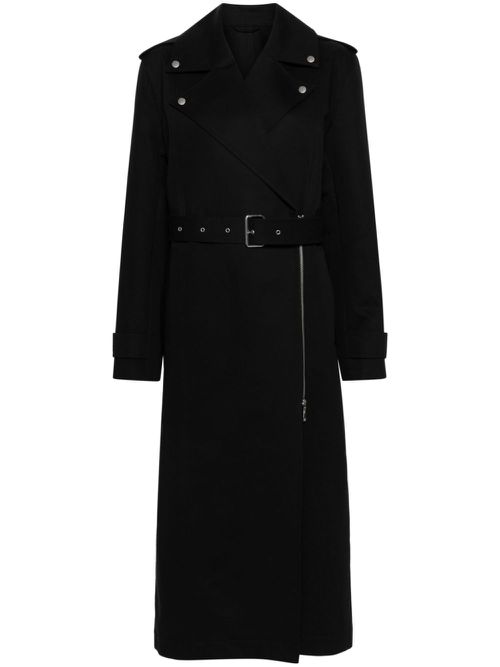 Long belted trench coat - Black