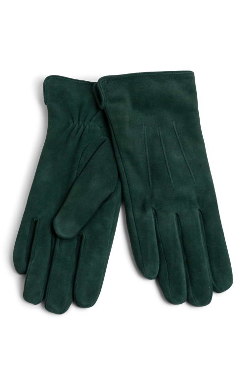 Ladies Suede Gloves - Bottle Green