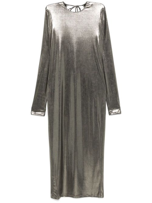 Laminated midi dress - Gold