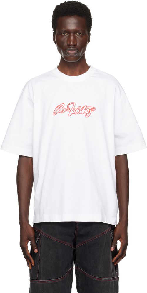Off-White White Script Outline Skate T-shirt
