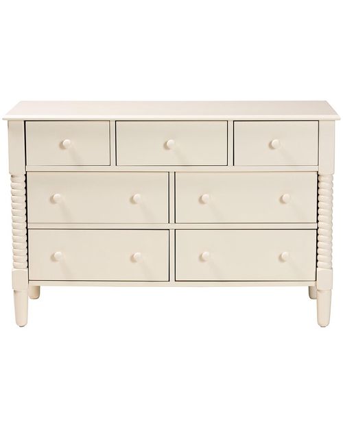 Baxton Studio Braith Farmhouse Spindle Wood 7-Drawer Dresser