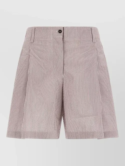 Brunello Cucinelli - striped shorts belt loops side and back pocket