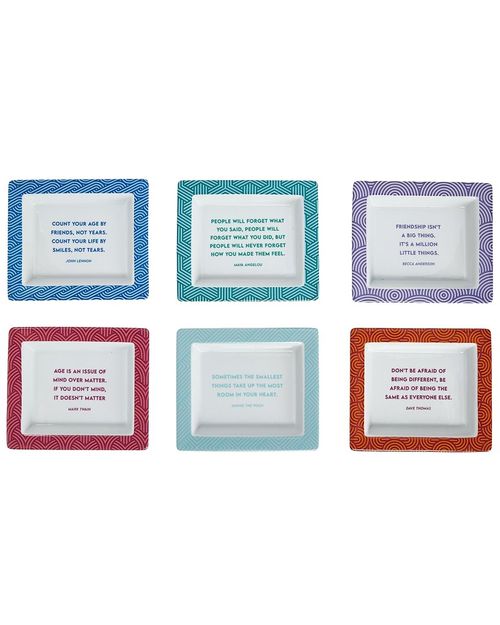 Set Of 6 Classic Wise Sayings Desk Trays In Gift Box