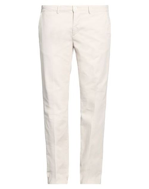 Man Pants Off white Size 38 Cotton, Elastane