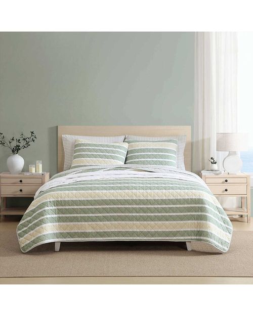 Varadero Stripe Reversible Cotton Quilt Set