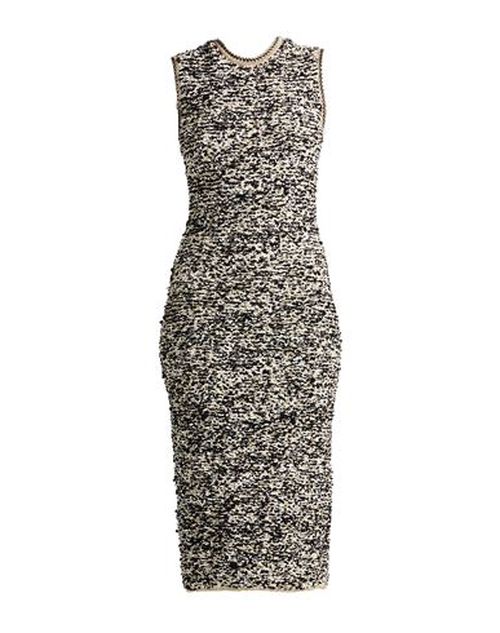 Woman Midi dress Black Size 6 Synthetic fibers, Bamboo fiber, Cotton, Metallic fiber, Elastane