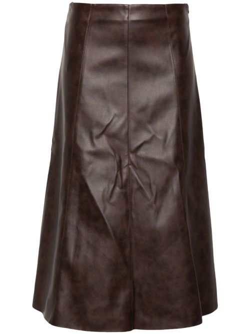 A-line midi skirt - Brown
