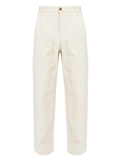Versace logo-patch utility trousers - Neutrals
