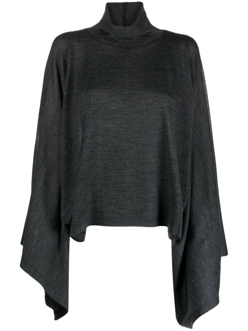 Mock-neck wool jumper - Grey