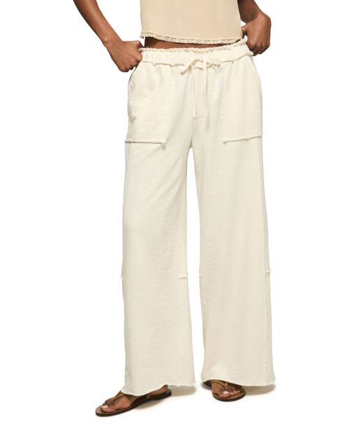 Women's Fleece Wide-Leg Pants - Oat Milk