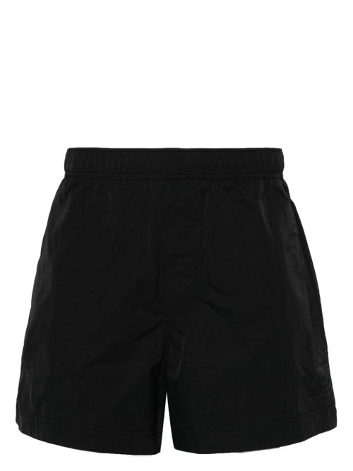 Embroidered-logo swim shorts - Black