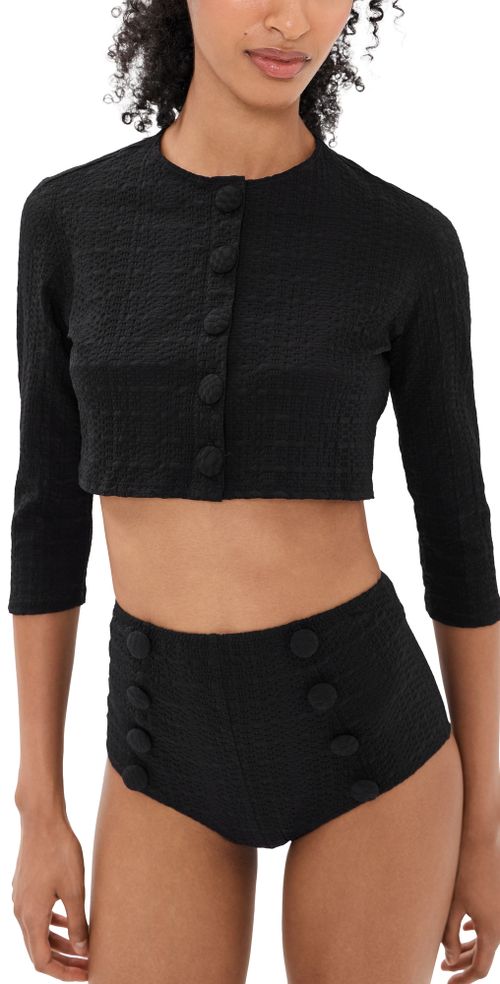 Cardigan Black Seersucker