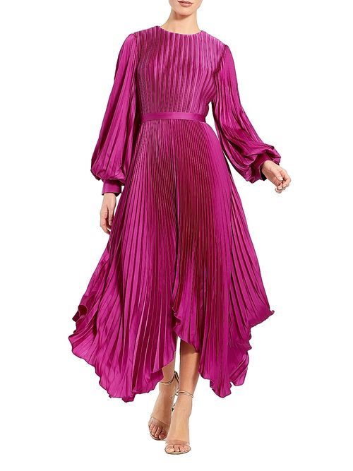 Women's Ieena Pleated Midi-Dress - Fuchsia