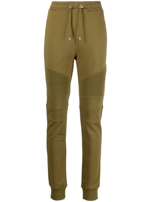 Panelled slim-cut track pants - Green