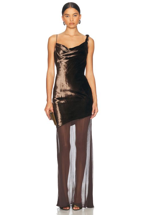 Staud Beaton Dress in Dark Chocolate - Brown.  6 also in