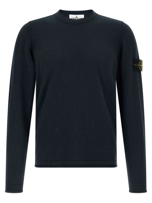 Cotton-Nylon Crewneck Sweatshirt — Navy