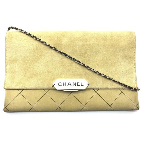 Chanel Beige Suede Shoulder Bag Pre-Owned