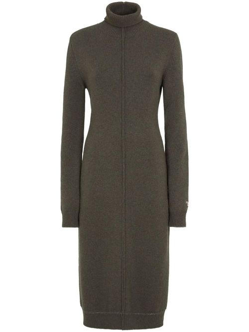 Roll neck long-sleeve dress - Green