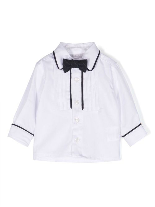 Bow-detail two-tone shirt - Black