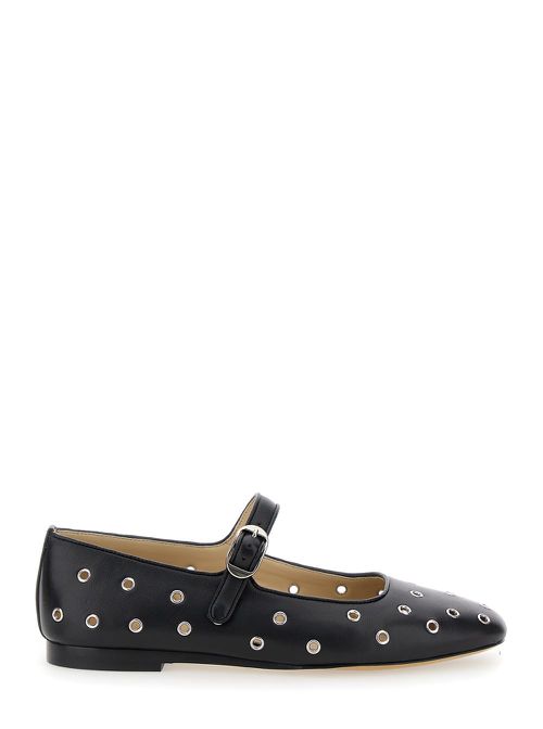 Classic Mary Jane Eyelet Studded Leather