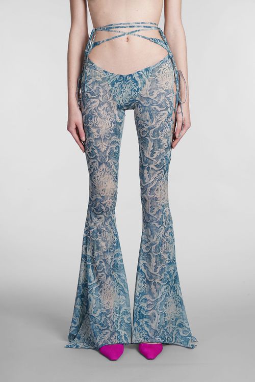 Pants In Blue Silk