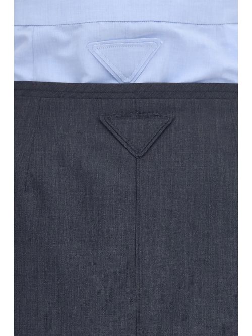 Cotton-Linen Double-Layer Midi Skirt — Gray