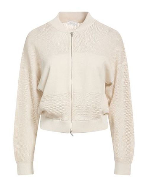 Woman Cardigan Platinum Size 4 Cotton, Viscose, Metallic fiber, Polyester