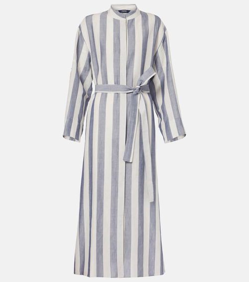 Rima striped ramie and cotton midi dress
