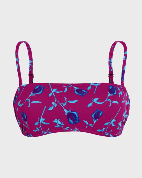 Women Bralette Bikini Top Roses - Swimwear - Foudre - Red