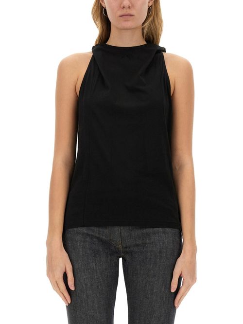 Black Solid Hood Top