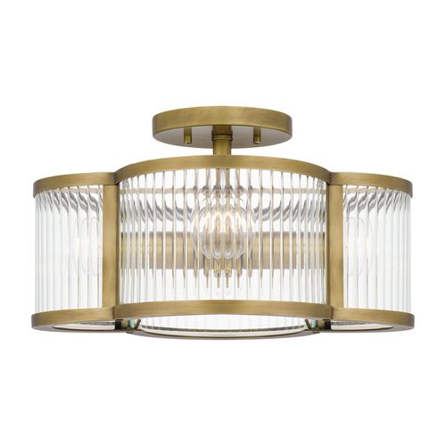 Aster 4-Light Semi-Flush Mount in Weathered Bra
