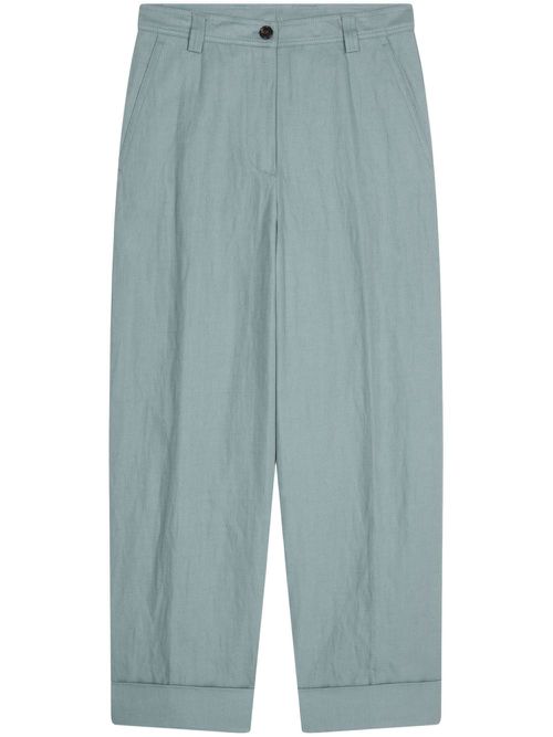 Cuffed cropped trousers - Blue