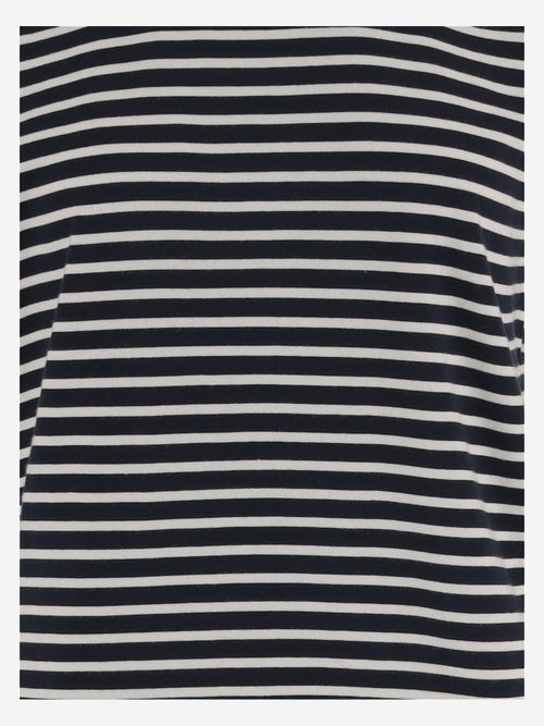 Striped Cotton T-Shirt — Navy
