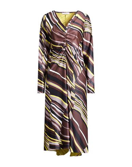 Malìparmi Woman Midi dress Chocolate brown Size 14 Polyester, Elastane
