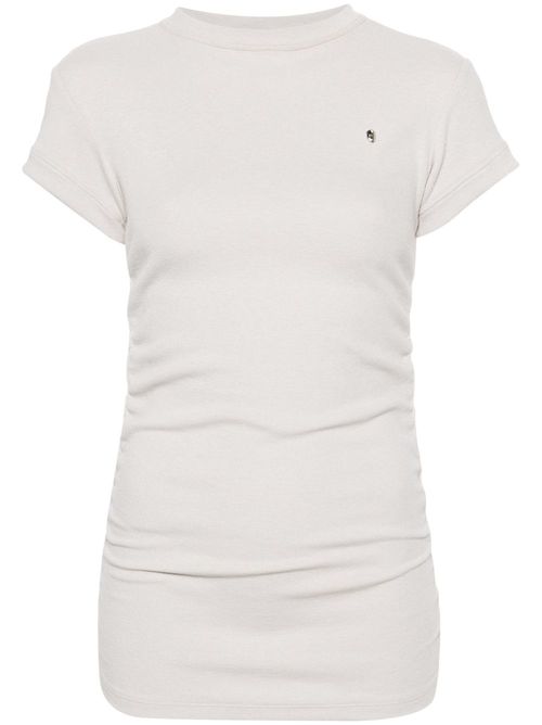 Ruched jersey T-shirt - Neutrals